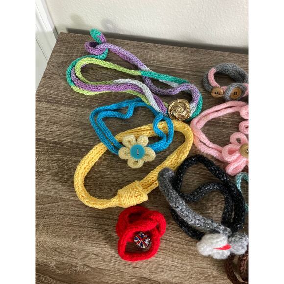 Handmade Multicolor Crochet‎ Flower Hair Bands Set Unisex Women’s - Picture 2 of 6